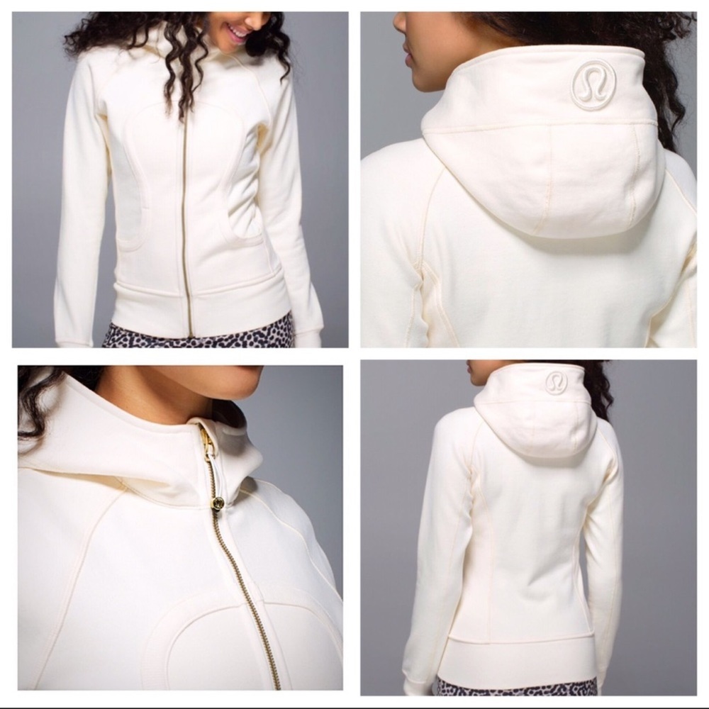 Lululemon Scuba full zip, ivory size 10